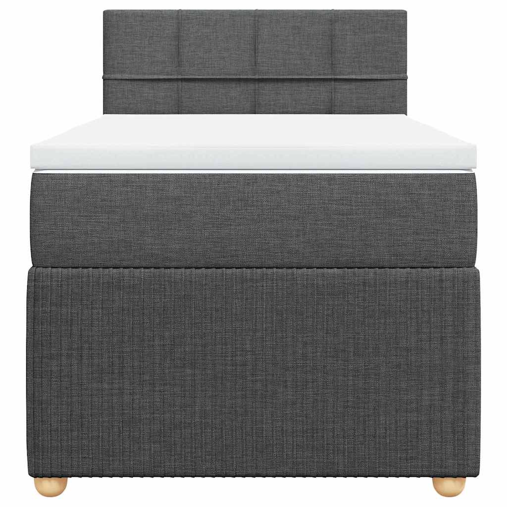 Boxspring met matras stof donkergrijs 90x200 cm