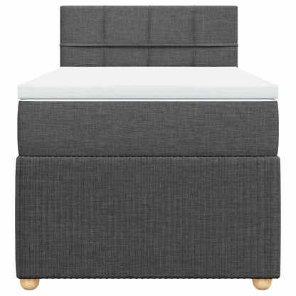 Boxspring met matras stof donkergrijs 90x200 cm