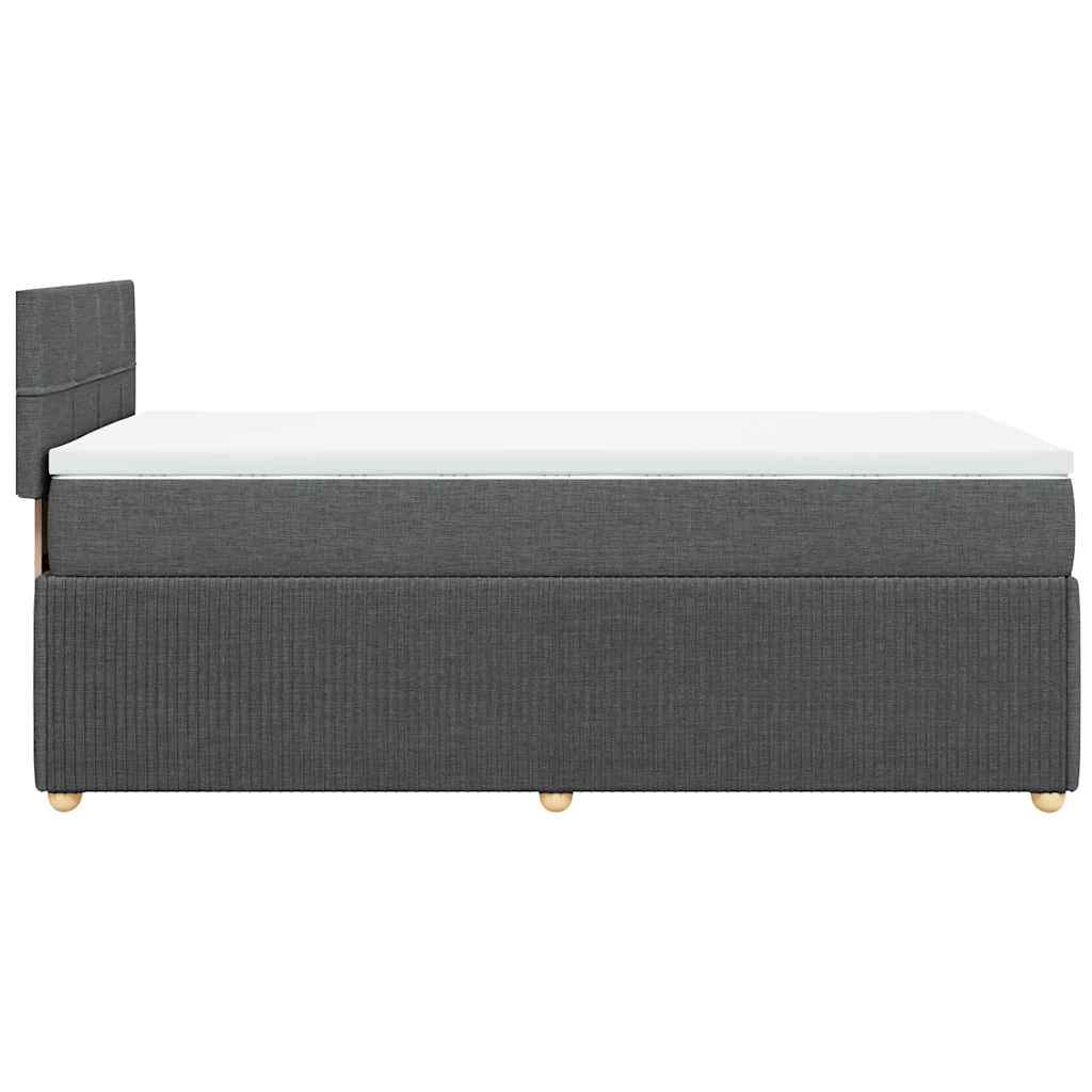 Boxspring met matras stof donkergrijs 90x200 cm