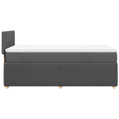 Boxspring met matras stof donkergrijs 90x200 cm