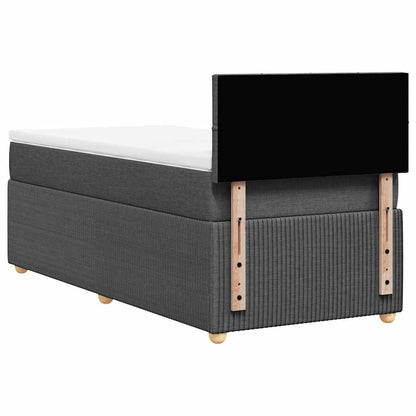 Boxspring met matras stof donkergrijs 90x200 cm