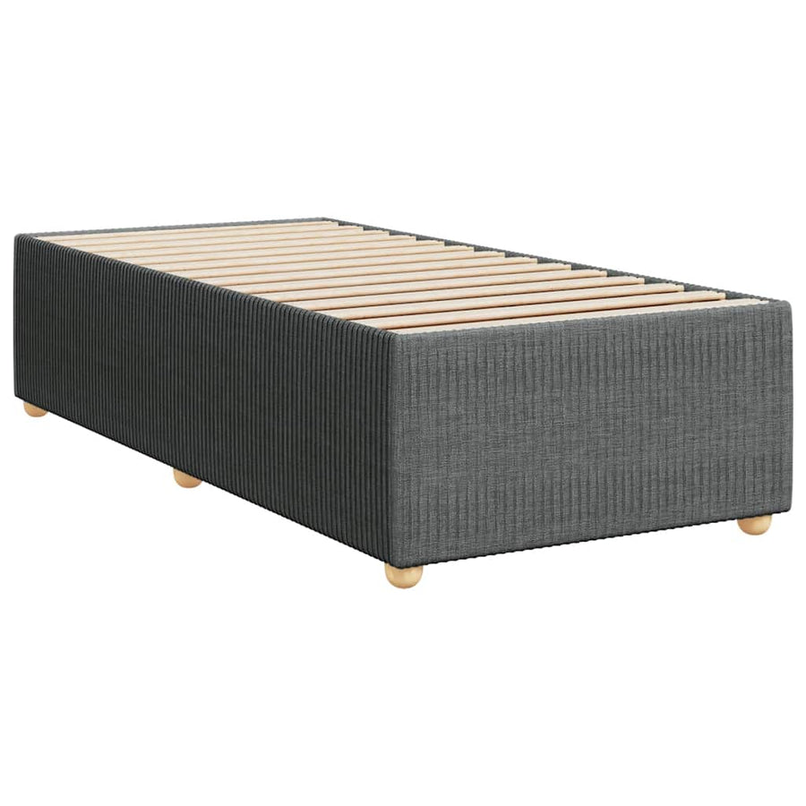 Boxspring met matras stof donkergrijs 90x200 cm