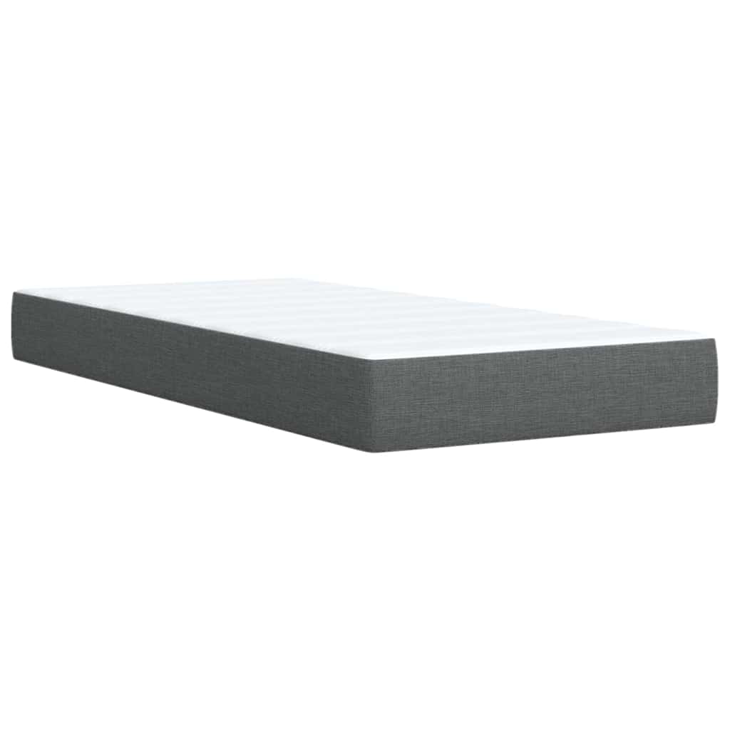 Boxspring met matras stof donkergrijs 90x200 cm