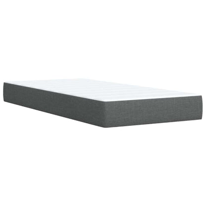Boxspring met matras stof donkergrijs 90x200 cm