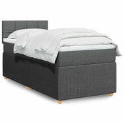 Boxspring met matras 90x200 cm donkergrijs
