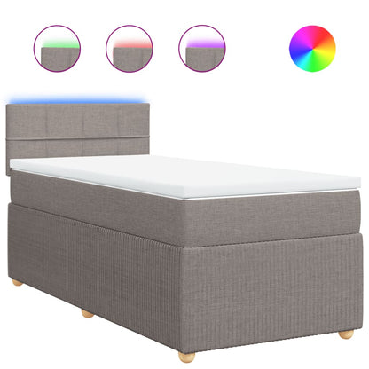 Boxspring met matras stof taupe 90x200 cm
