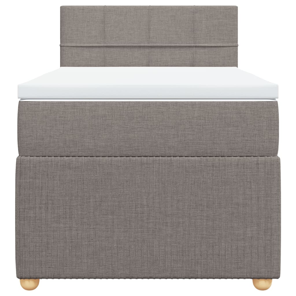 Boxspring met matras stof taupe 90x200 cm