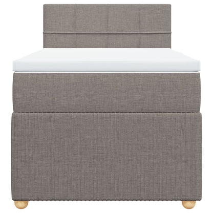Boxspring met matras stof taupe 90x200 cm