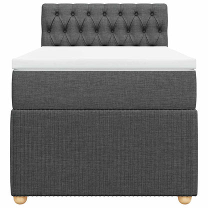 Boxspring met matras stof donkergrijs 90x200 cm