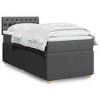 Boxspring 90x200 cm donkergrijs met matras