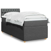 Boxspring 90x200 cm donkergrijs met matras