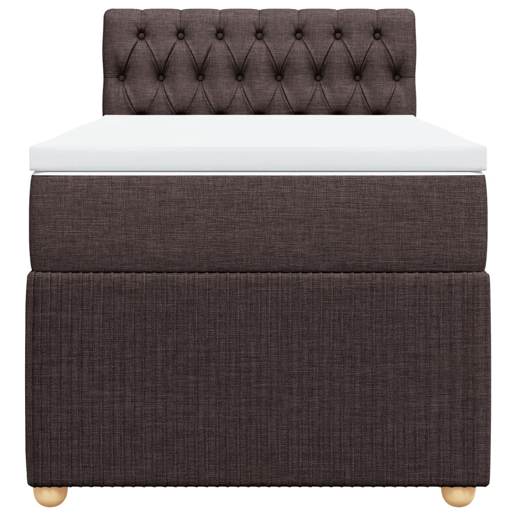 Boxspring met matras stof donkerbruin 90x200 cm