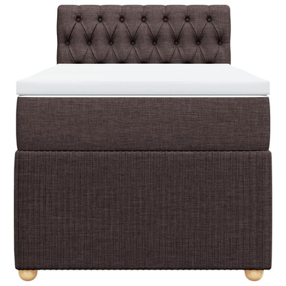 Boxspring met matras stof donkerbruin 90x200 cm