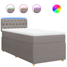 Boxspring met matras stof taupe 90x200 cm