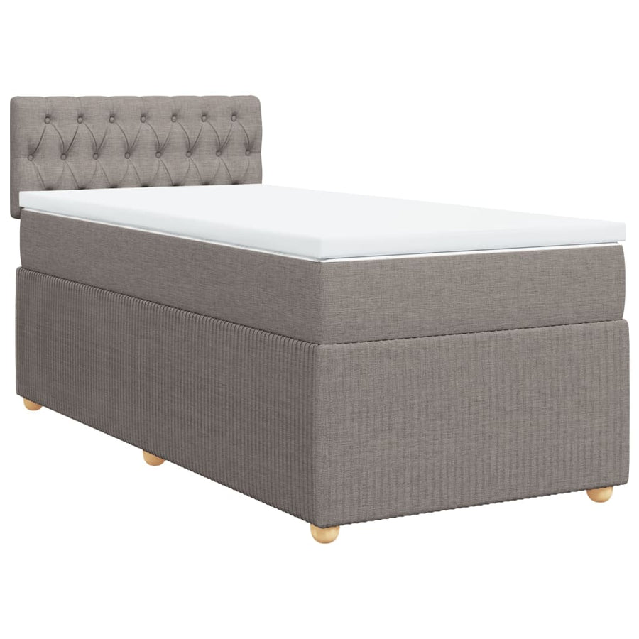 Boxspring met matras stof taupe 90x200 cm