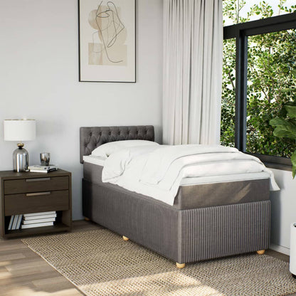 Boxspring met matras stof taupe 90x200 cm
