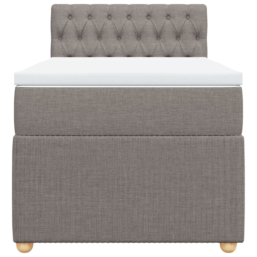 Boxspring met matras stof taupe 90x200 cm
