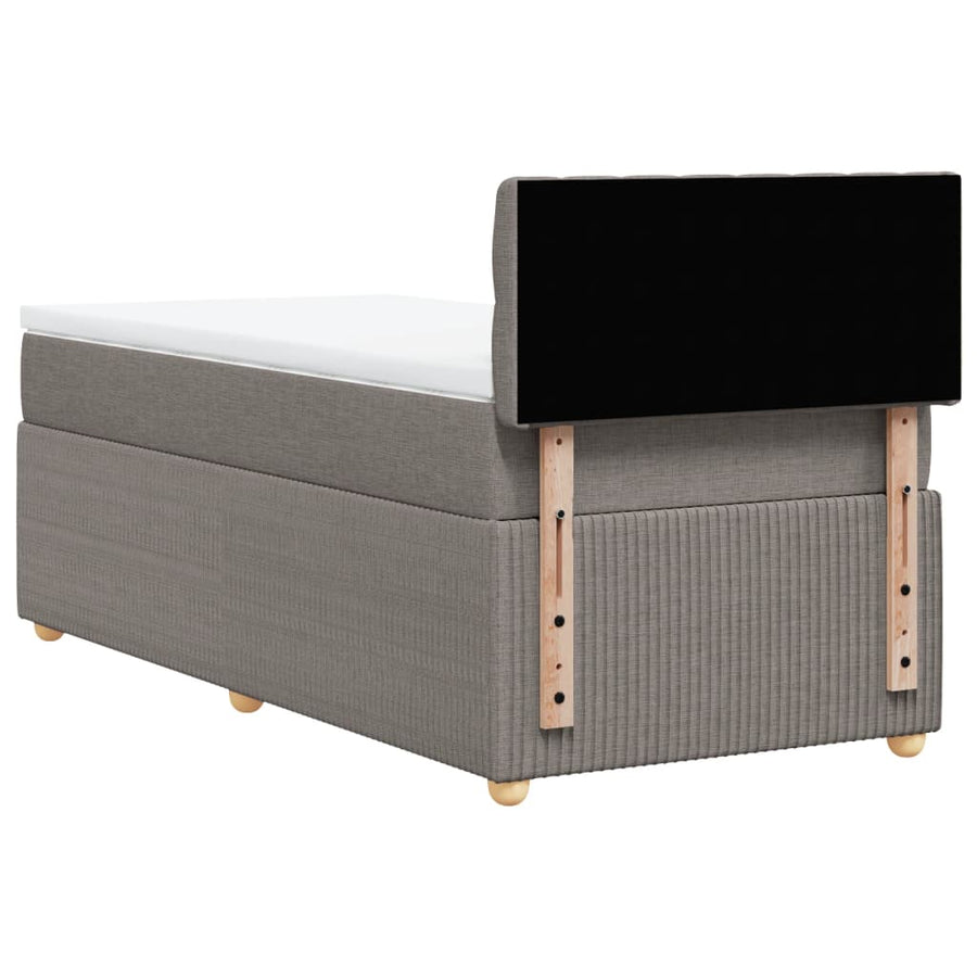 Boxspring met matras stof taupe 90x200 cm