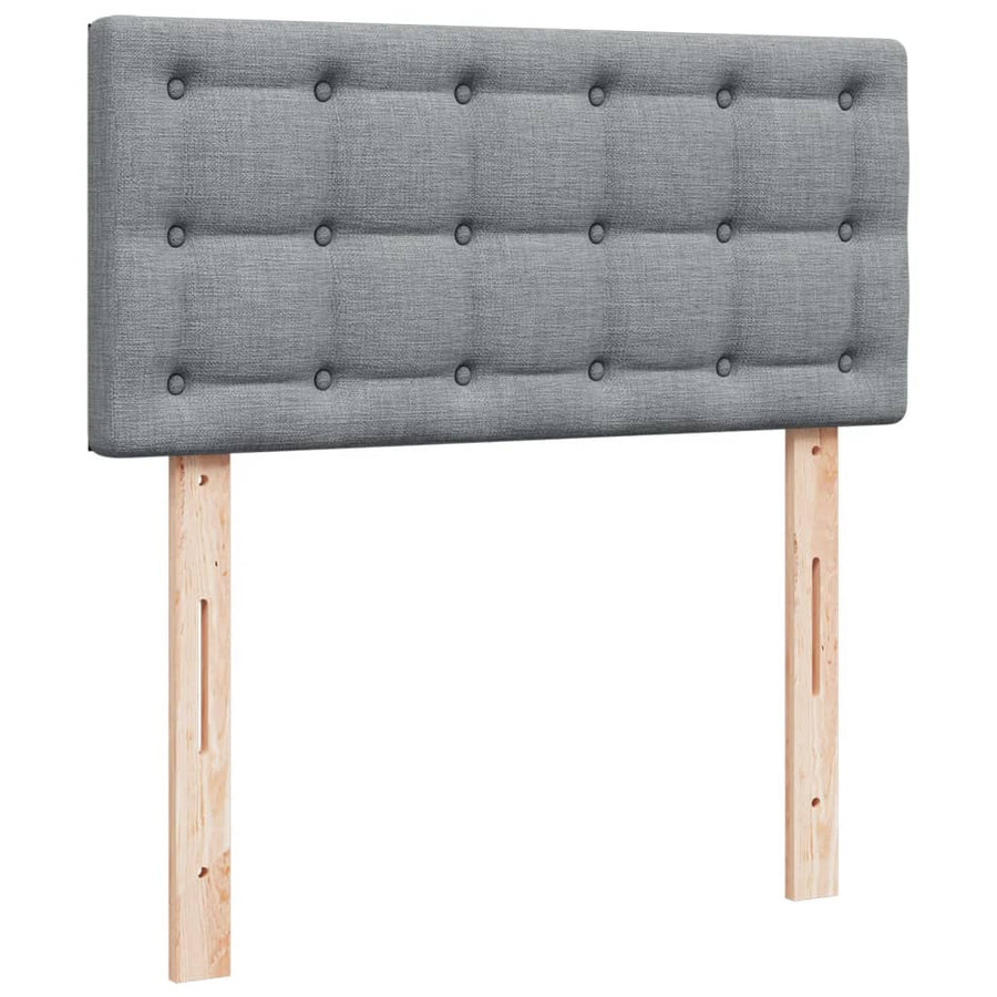 Boxspring met matras stof lichtgrijs 90x200 cm