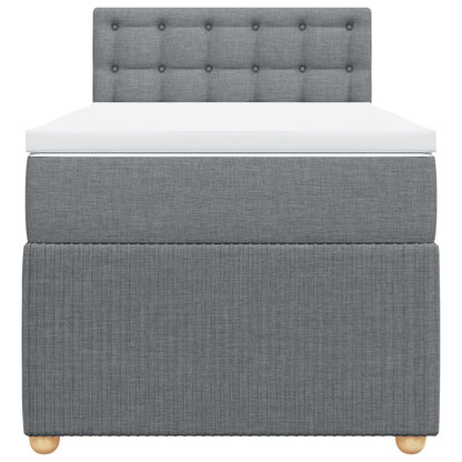 Boxspring met matras stof lichtgrijs 90x200 cm