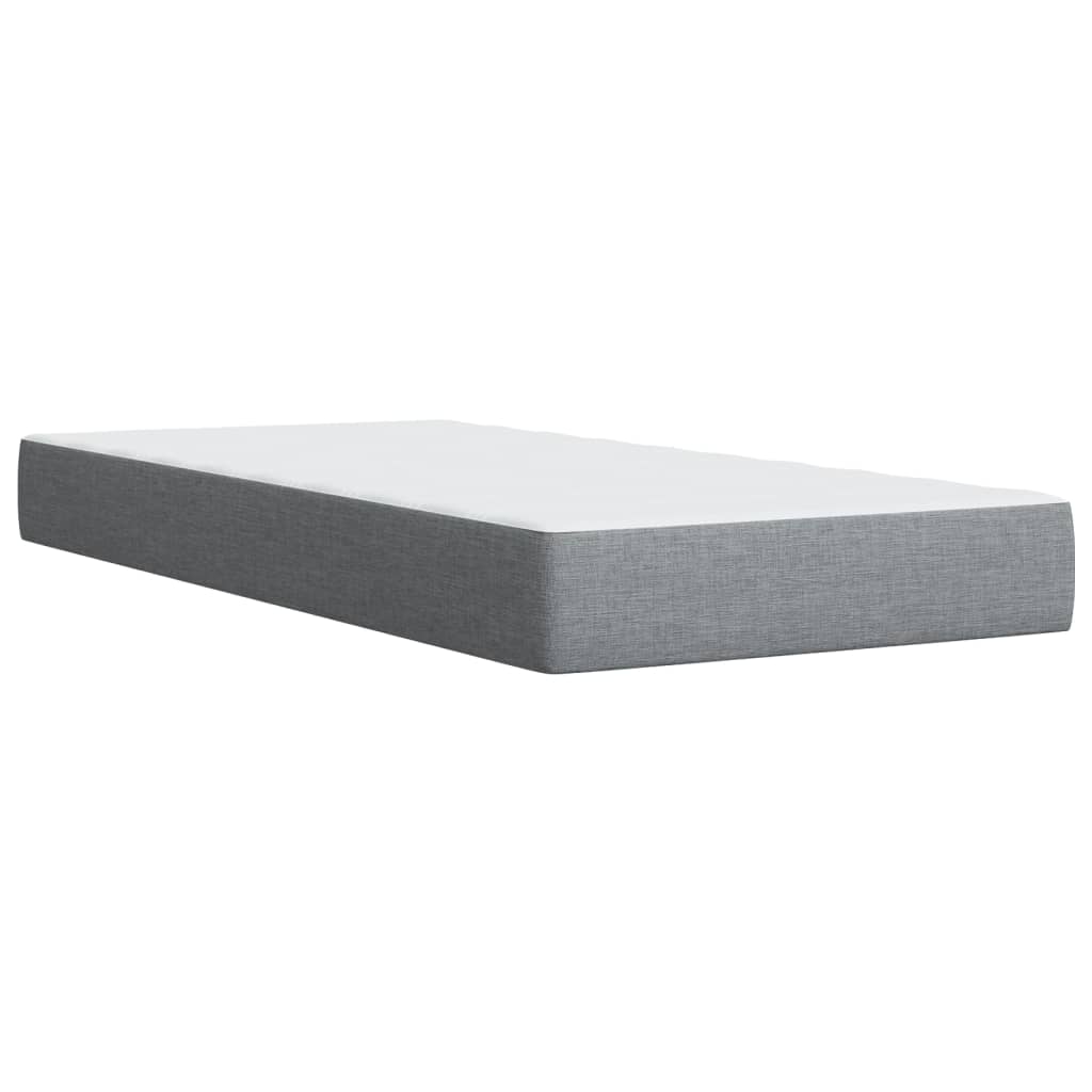 Boxspring met matras stof lichtgrijs 90x200 cm