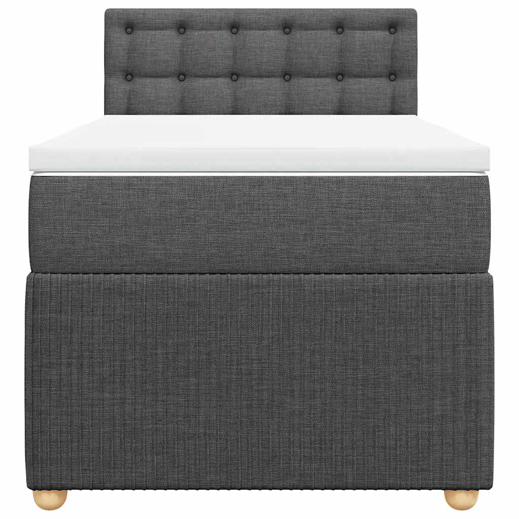 Boxspring met matras stof donkergrijs 90x200 cm