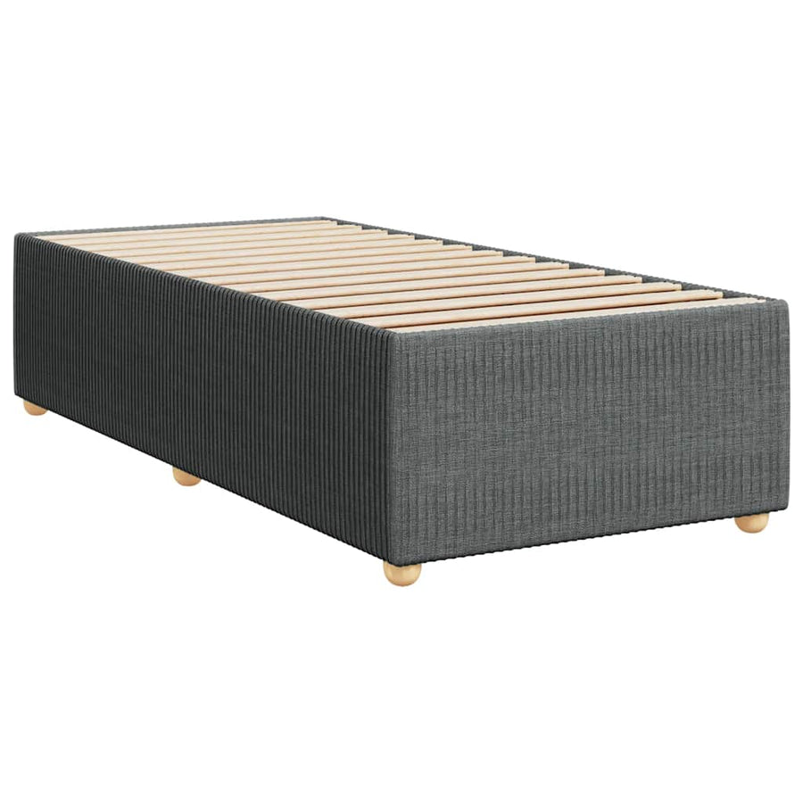 Boxspring met matras stof donkergrijs 90x200 cm
