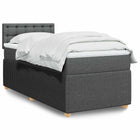 Boxspring 90x200 cm donkergrijs met matras