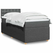 Boxspring 90x200 cm donkergrijs met matras