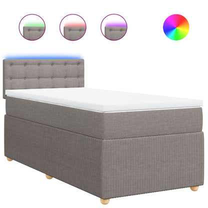 Boxspring met matras stof taupe 90x200 cm