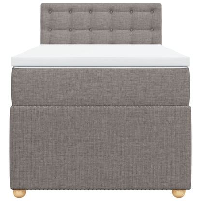 Boxspring met matras stof taupe 90x200 cm