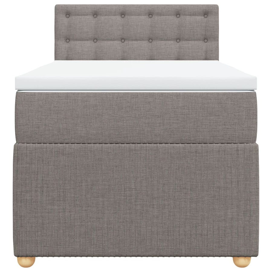 Boxspring met matras stof taupe 90x200 cm