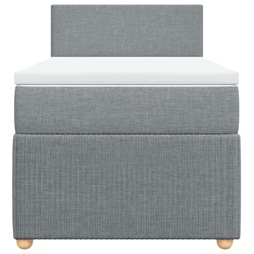 Boxspring met matras stof lichtgrijs 100x200 cm