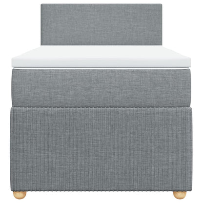 Boxspring met matras stof lichtgrijs 100x200 cm