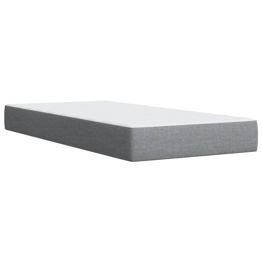 Boxspring met matras stof lichtgrijs 100x200 cm
