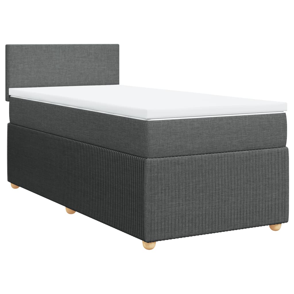 Boxspring met matras stof donkergrijs 100x200 cm