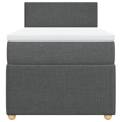 Boxspring met matras stof donkergrijs 100x200 cm