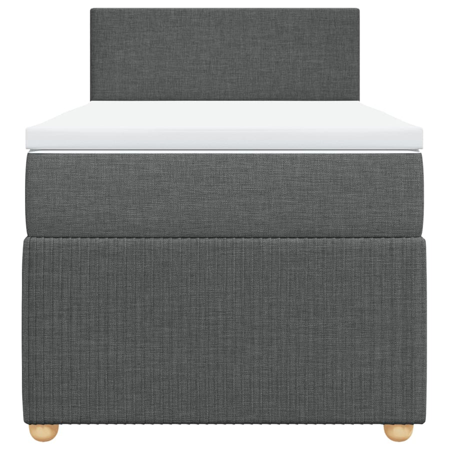 Boxspring met matras stof donkergrijs 100x200 cm