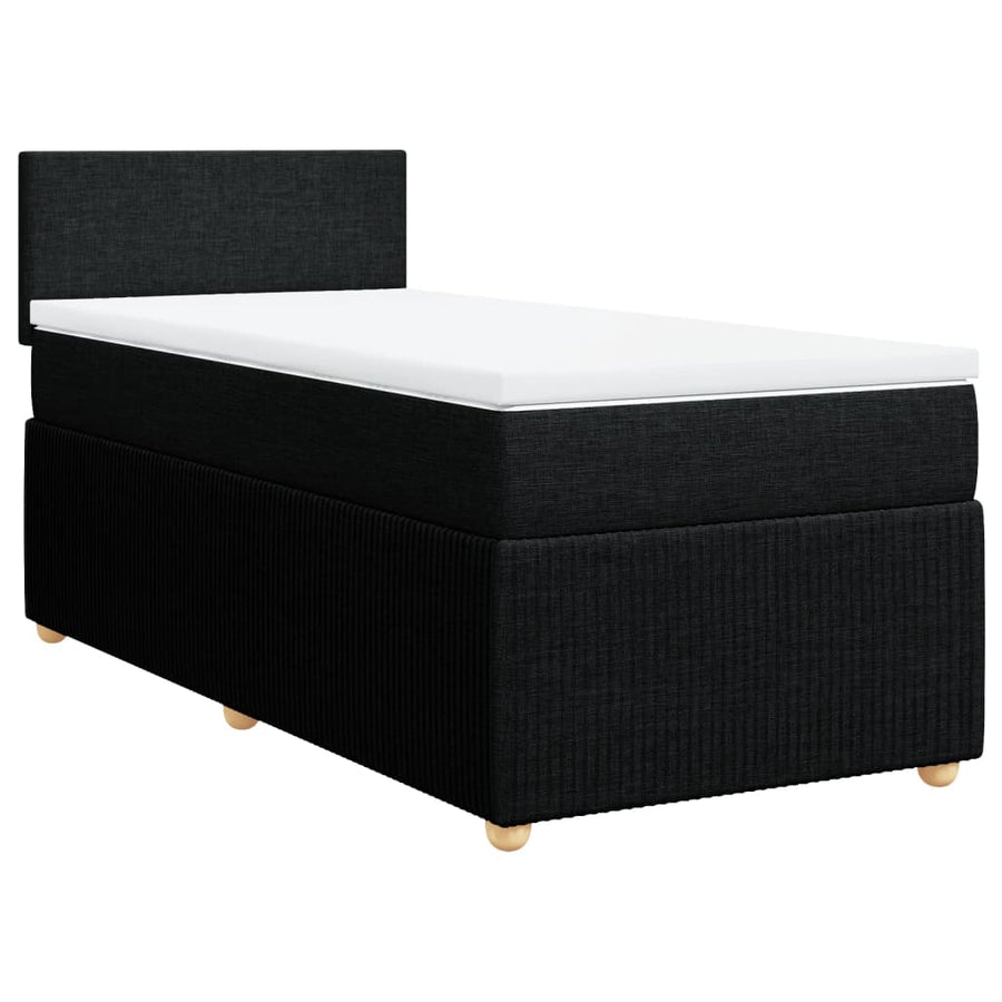 Boxspring met matras stof zwart 100x200 cm