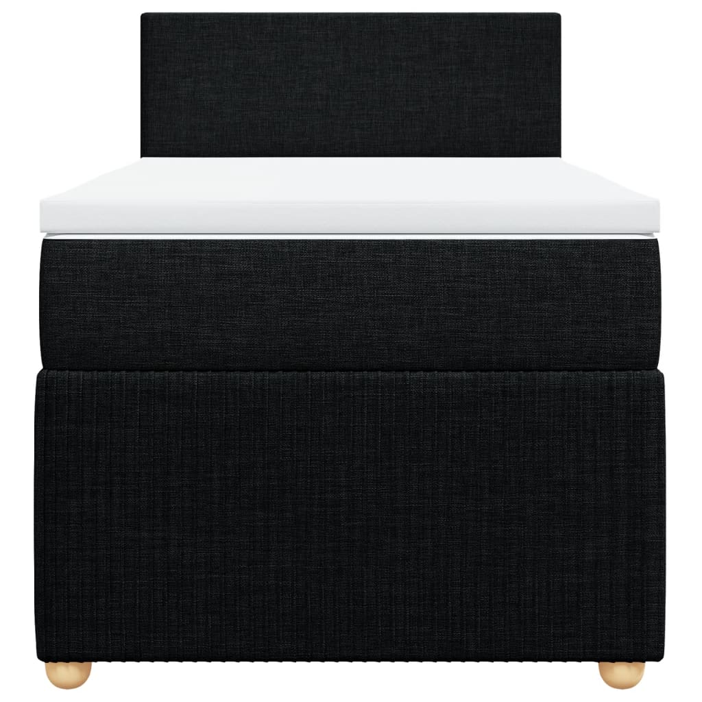 Boxspring met matras stof zwart 100x200 cm