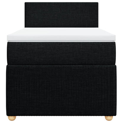 Boxspring met matras stof zwart 100x200 cm
