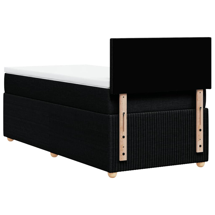 Boxspring met matras stof zwart 100x200 cm