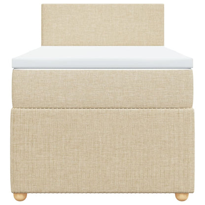 Boxspring met matras stof crèmekleurig 100x200 cm