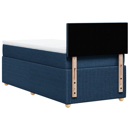 Boxspring met matras stof blauw 100x200 cm