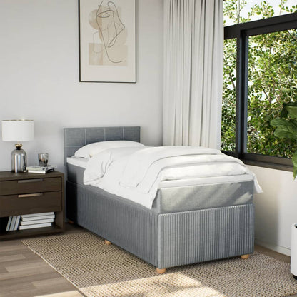 Boxspring met matras stof lichtgrijs 100x200 cm