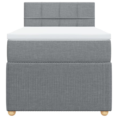 Boxspring met matras stof lichtgrijs 100x200 cm