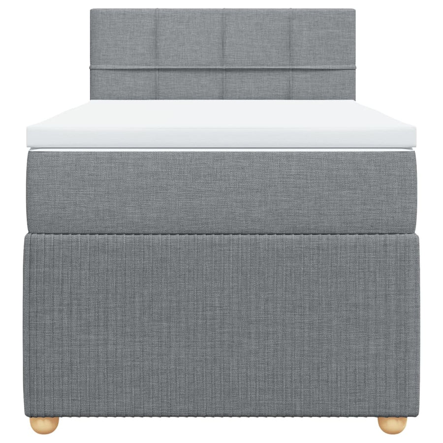 Boxspring met matras stof lichtgrijs 100x200 cm