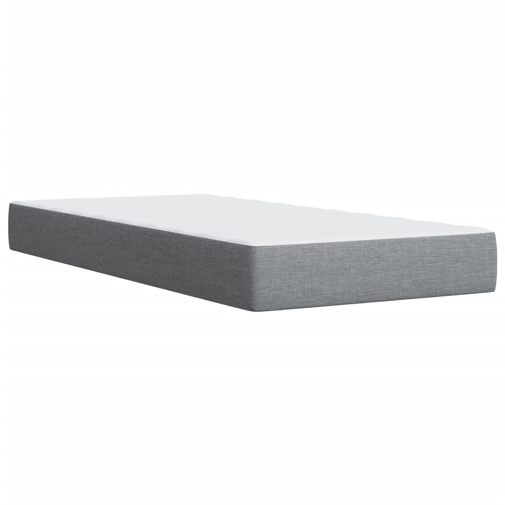 Boxspring met matras stof lichtgrijs 100x200 cm