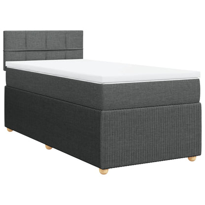 Boxspring met matras stof donkergrijs 100x200 cm