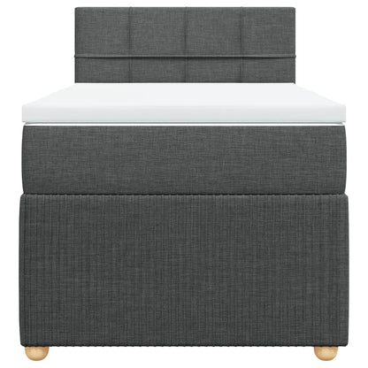 Boxspring met matras stof donkergrijs 100x200 cm